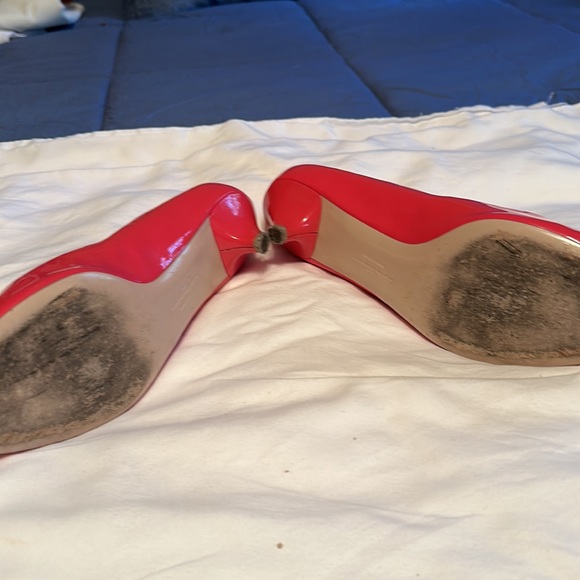 Salvatore Ferragamo, bright pink open toe pumps, size 9.5 - Picture 2 of 4